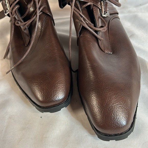 Men Ankle Lace/Buckle Boots. Size 13. Brown. NWT main image 10